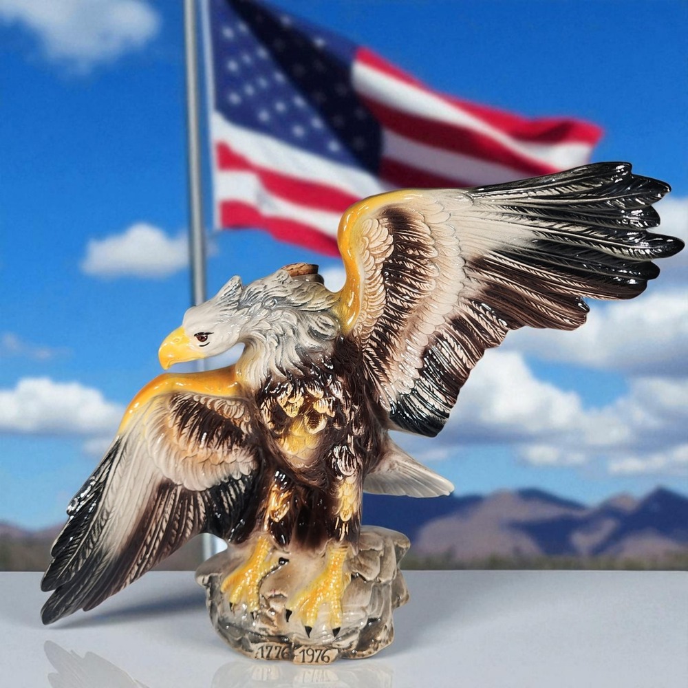 RARE Barsottini‎ Bald Eagle Whiskey Decanter 1970 Ltd. Ed. Vino Rosso 1976 BANFI